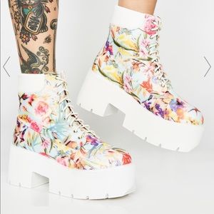 Dolls Kill platform floral boots